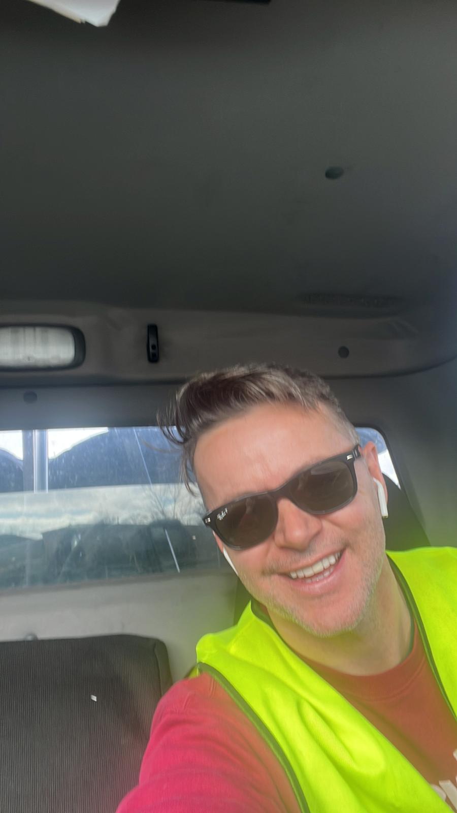 Greenway driver in truck cab